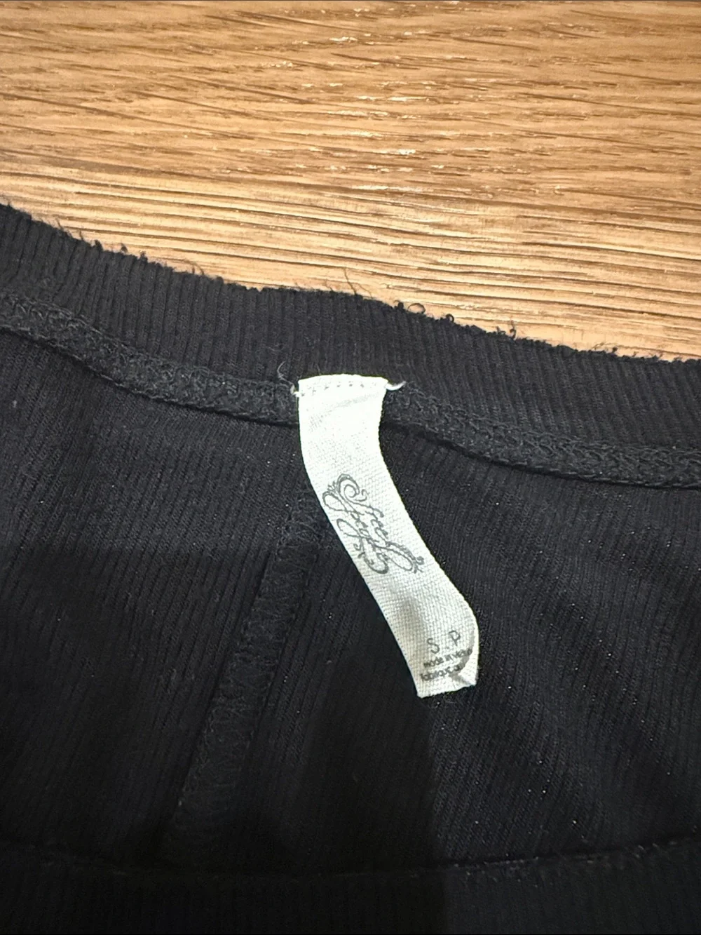 Free People Black Scoop Neck Long Sleeve Top